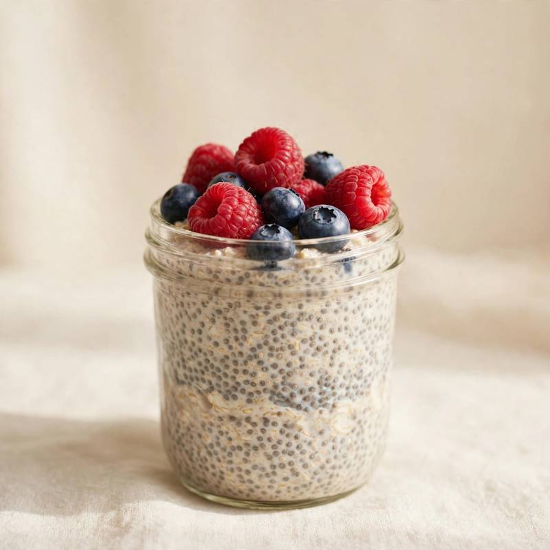 Overnight Chia Oatmeal with Berries