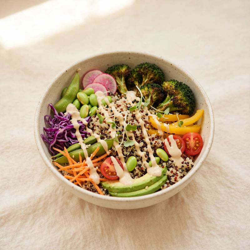 Rainbow Quinoa Veggie Bowl